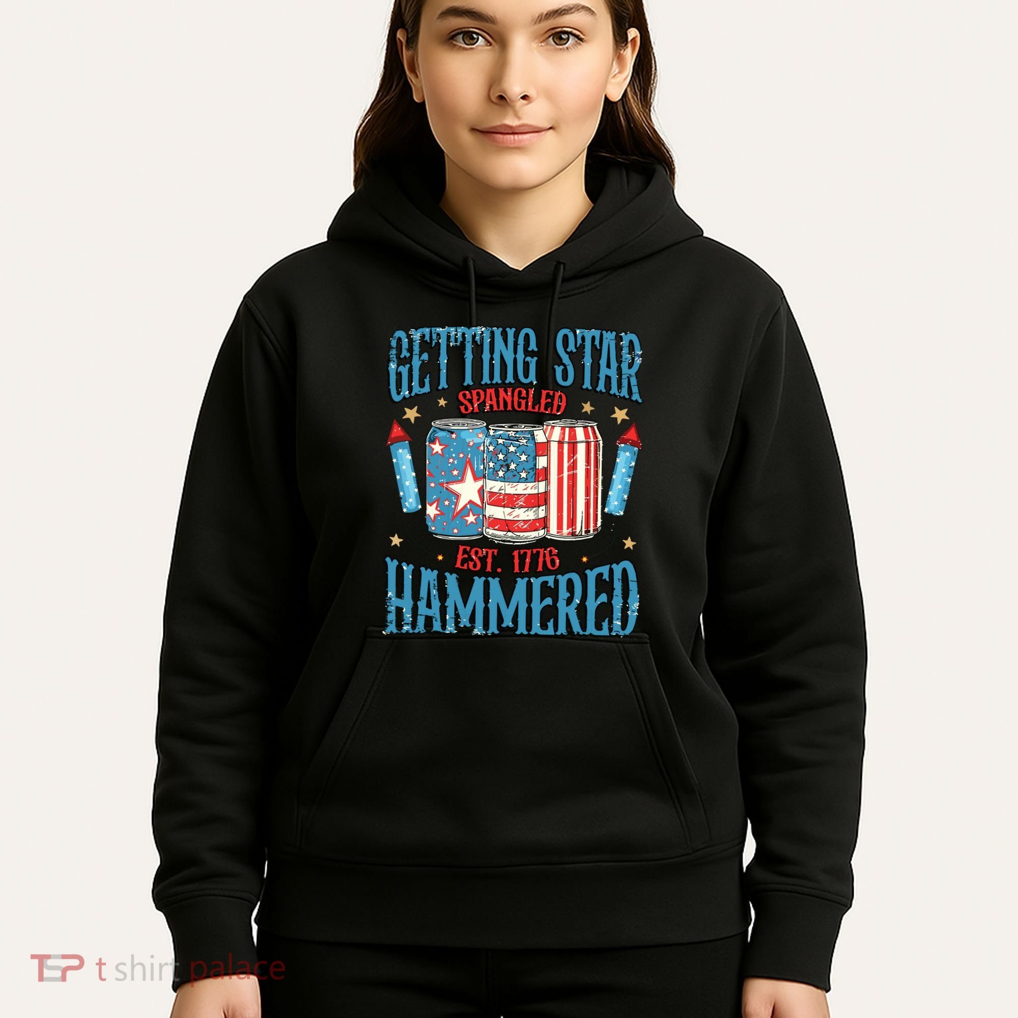 Getting Star Spangled Hammered Funny America 4th Of July Hoodie