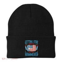 Getting Star Spangled Hammered Funny America 4th Of July Beanie thumb 0