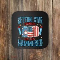 Getting Star Spangled Hammered Funny America 4th Of July Coaster thumb 0