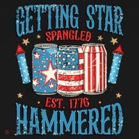 Getting Star Spangled Hammered Funny America 4th Of July Ornament thumb 1