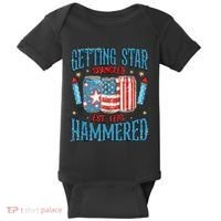 Getting Star Spangled Hammered Funny America 4th Of July Baby Bodysuit thumb 0