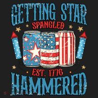 Getting Star Spangled Hammered Funny America 4th Of July Hat thumb 2