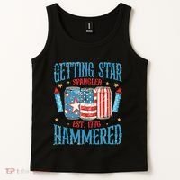 Getting Star Spangled Hammered Funny America 4th Of July Tank Top thumb 2