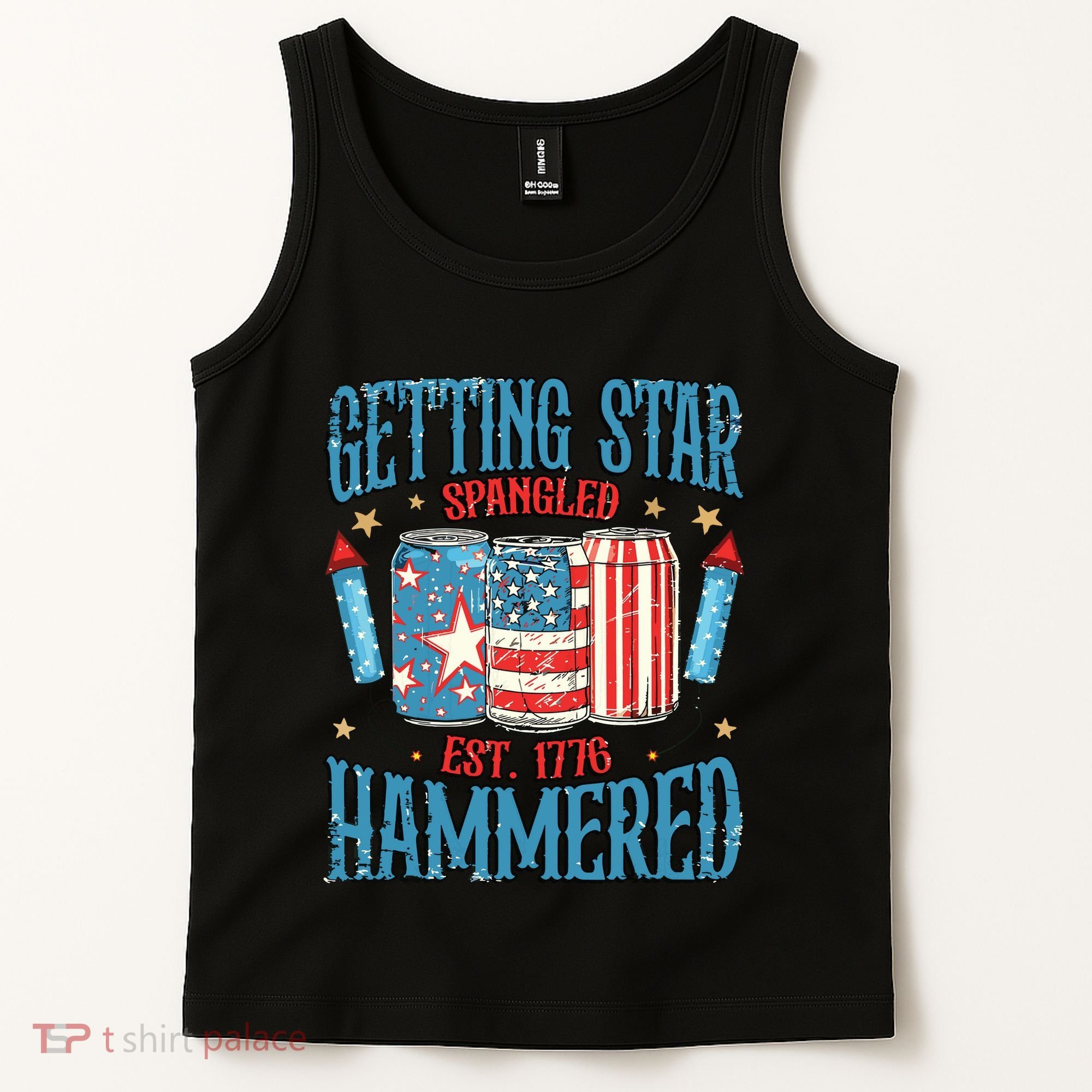 Getting Star Spangled Hammered Funny America 4th Of July Tank Top