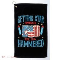 Getting Star Spangled Hammered Funny America 4th Of July Golf Towel thumb 0