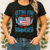 Getting Star Spangled Hammered Funny America 4th Of July Women's T-Shirt thumb 2