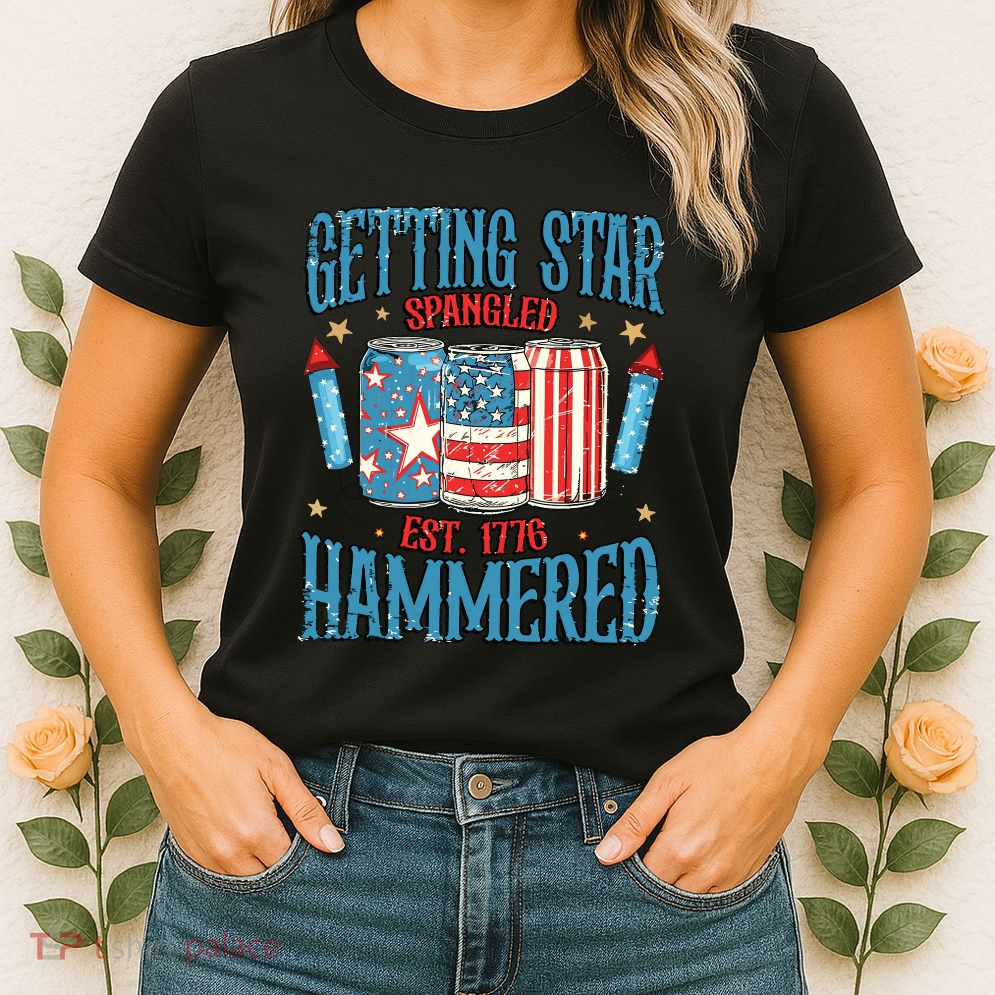 Getting Star Spangled Hammered Funny America 4th Of July Women's T-Shirt