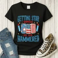 Getting Star Spangled Hammered Funny America 4th Of July Women's T-Shirt thumb 3
