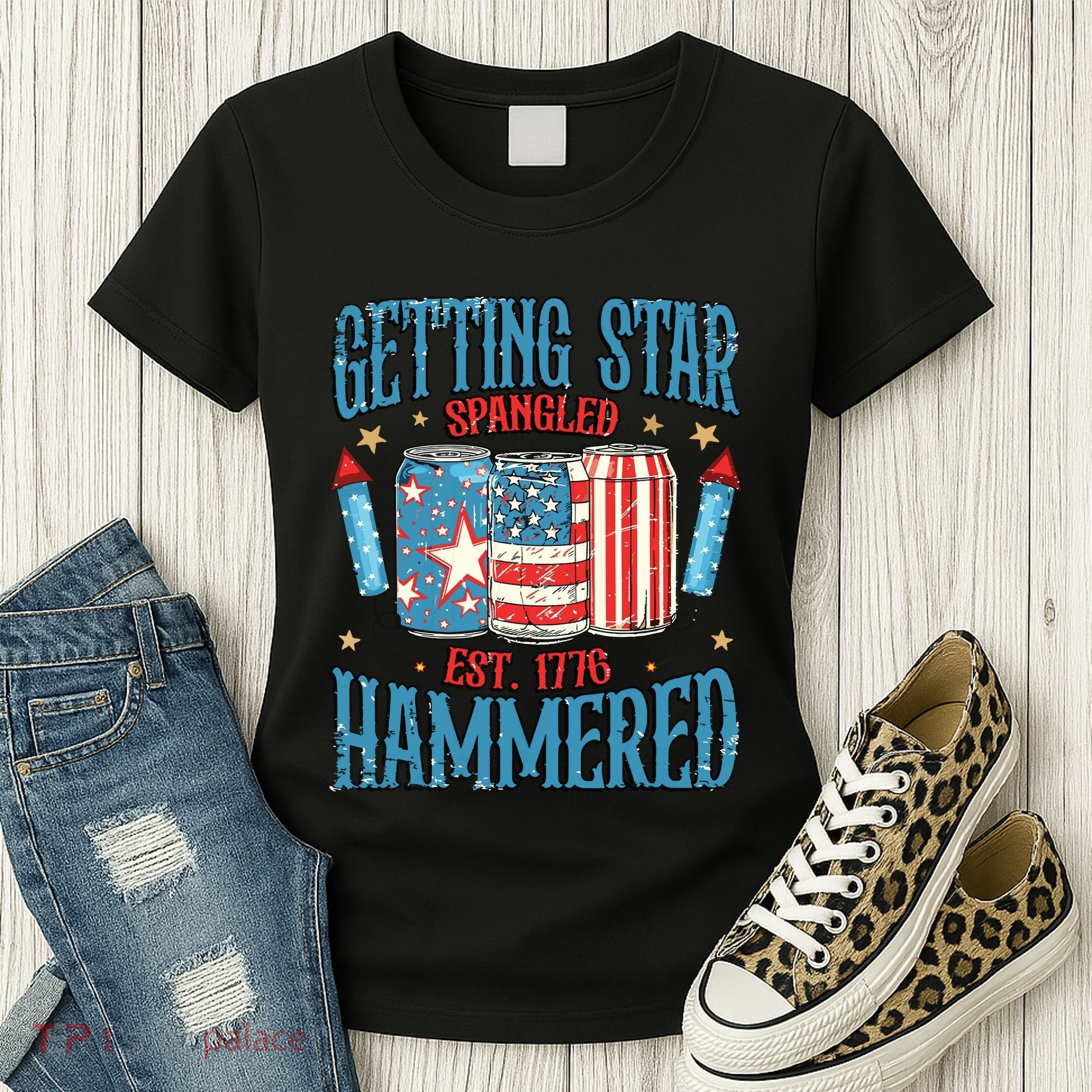Getting Star Spangled Hammered Funny America 4th Of July Women's T-Shirt