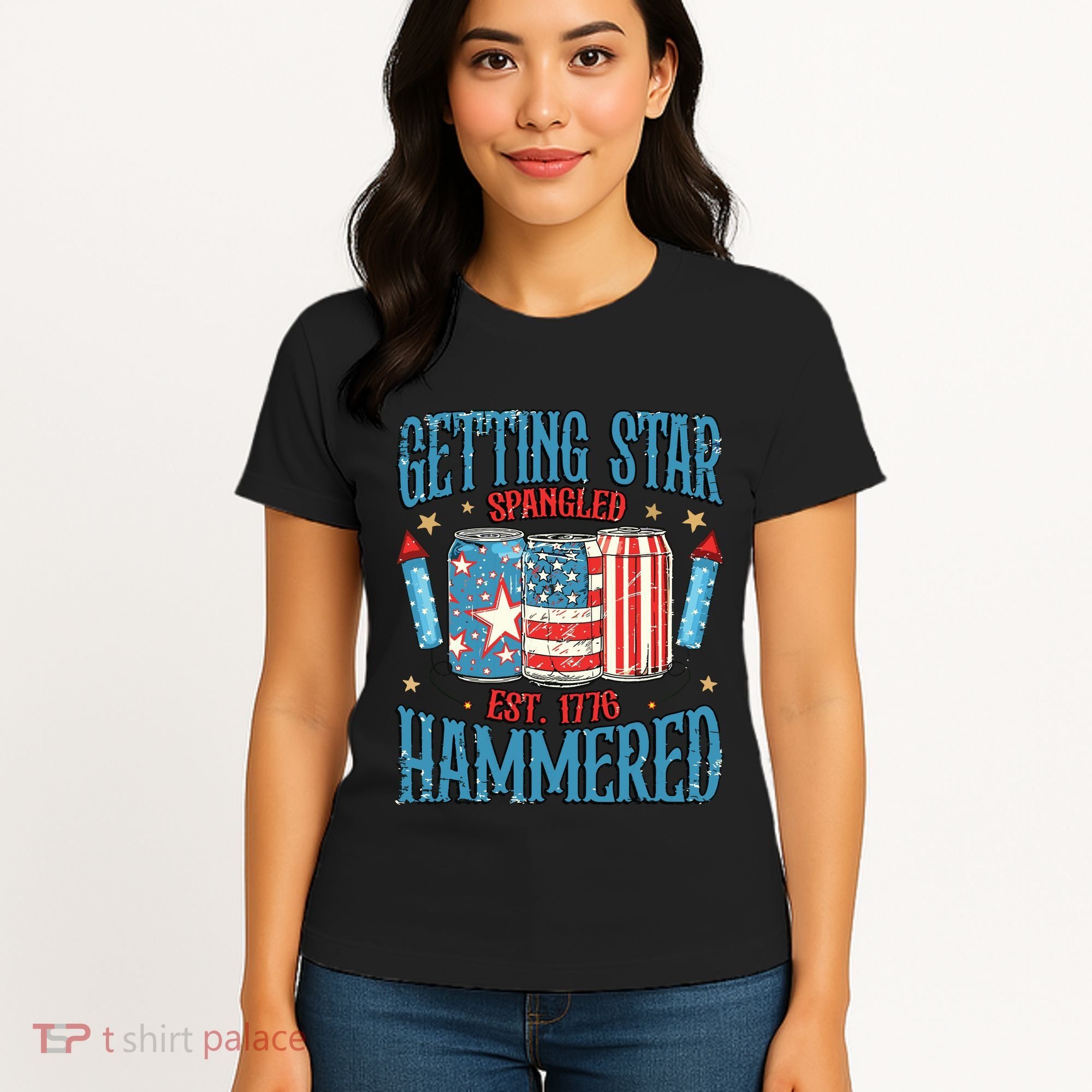 Getting Star Spangled Hammered Funny America 4th Of July Women's T-Shirt