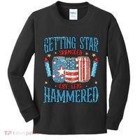 Getting Star Spangled Hammered Funny America 4th Of July Kids Long Sleeve Shirt thumb 0