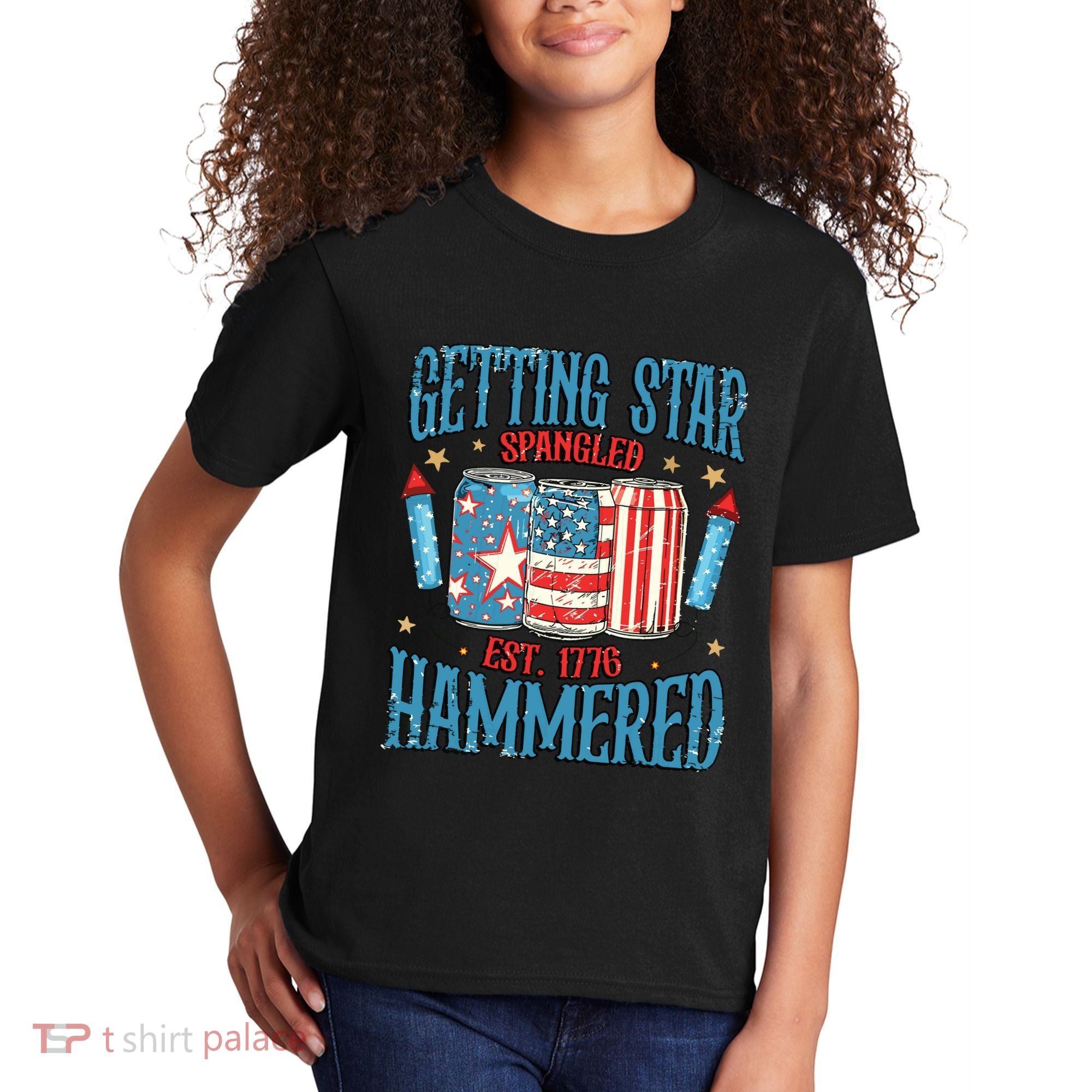 Getting Star Spangled Hammered Funny America 4th Of July Kids T-Shirt