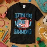 Getting Star Spangled Hammered Funny America 4th Of July Kids T-Shirt thumb 3