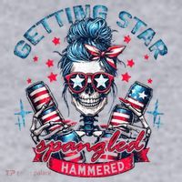 Getting Star Spangled Hammered Skeleton 4th Of July Women's Sweatshirt thumb 2