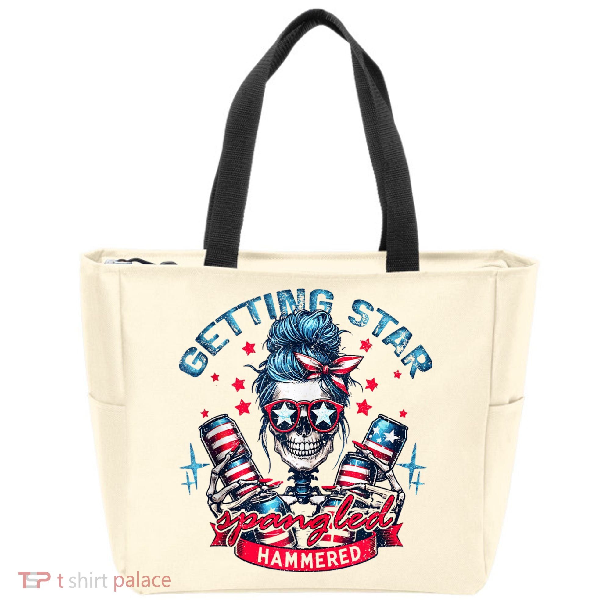 Getting Star Spangled Hammered Skeleton 4th Of July Tote Bag