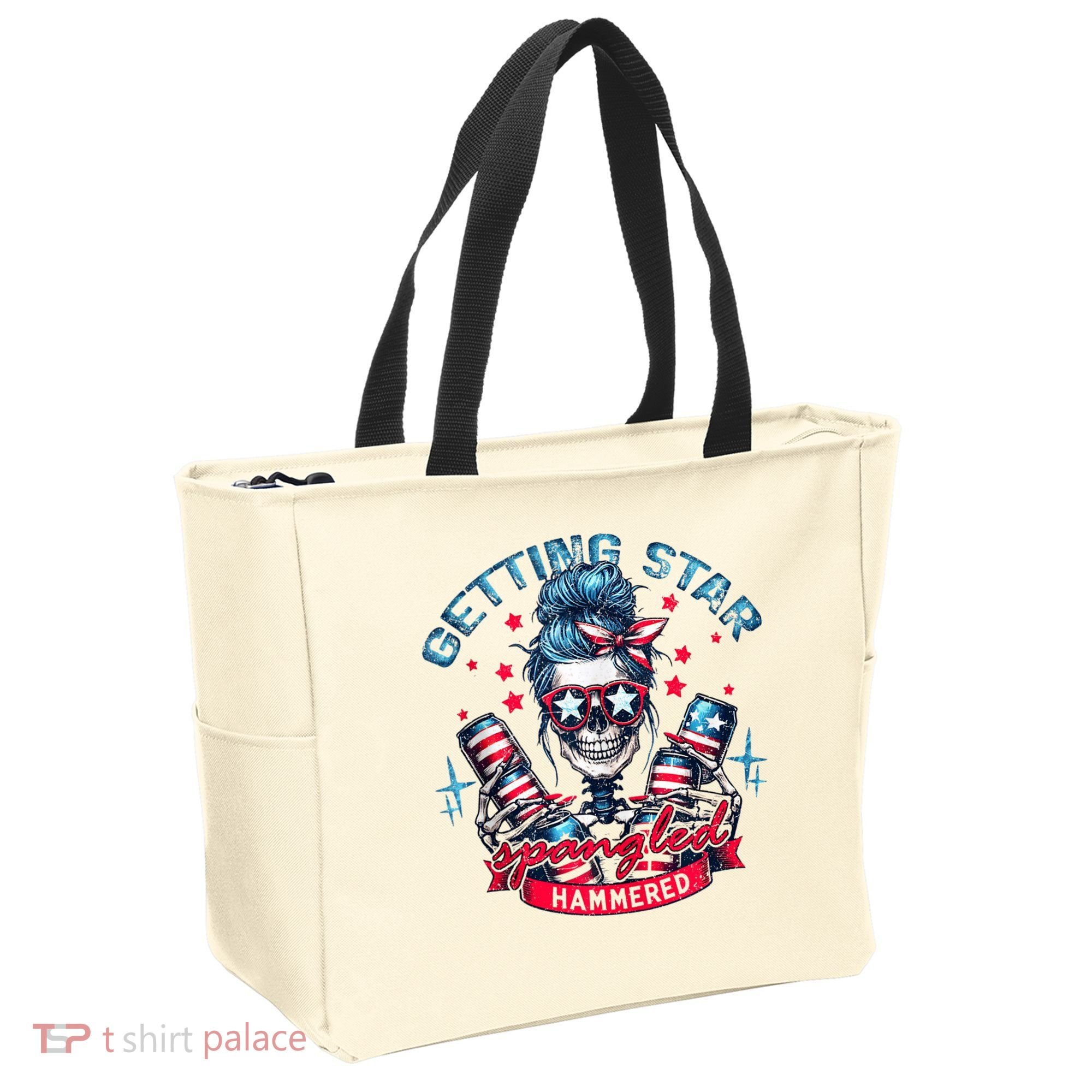 Getting Star Spangled Hammered Skeleton 4th Of July Tote Bag