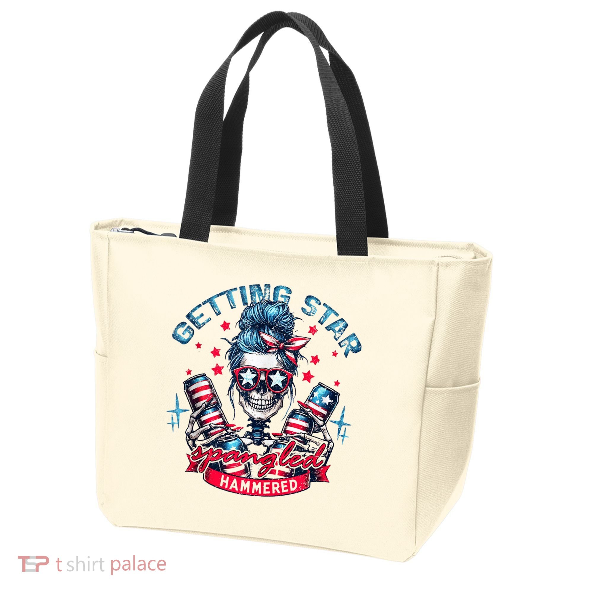 Getting Star Spangled Hammered Skeleton 4th Of July Tote Bag