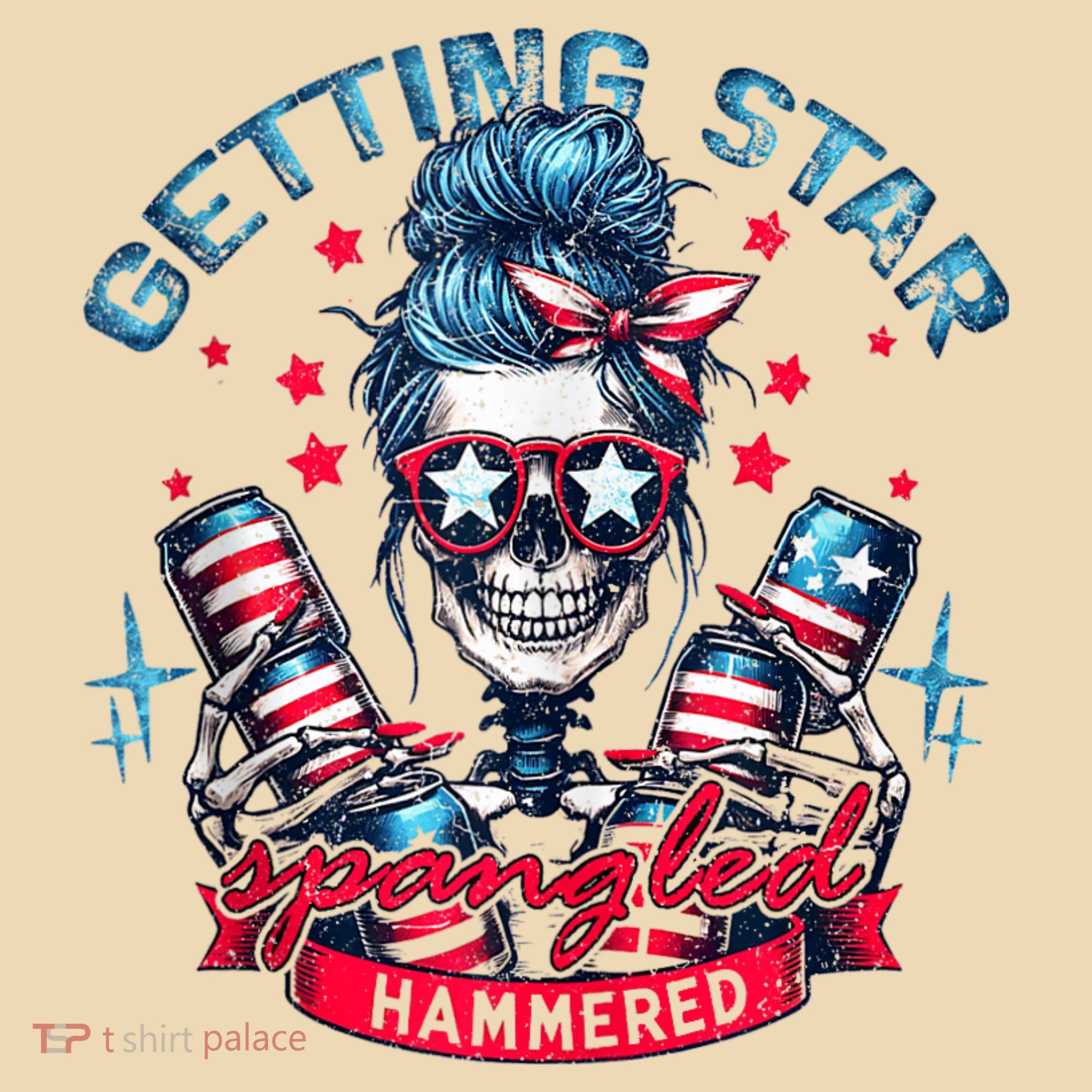 Getting Star Spangled Hammered Skeleton 4th Of July Tote Bag