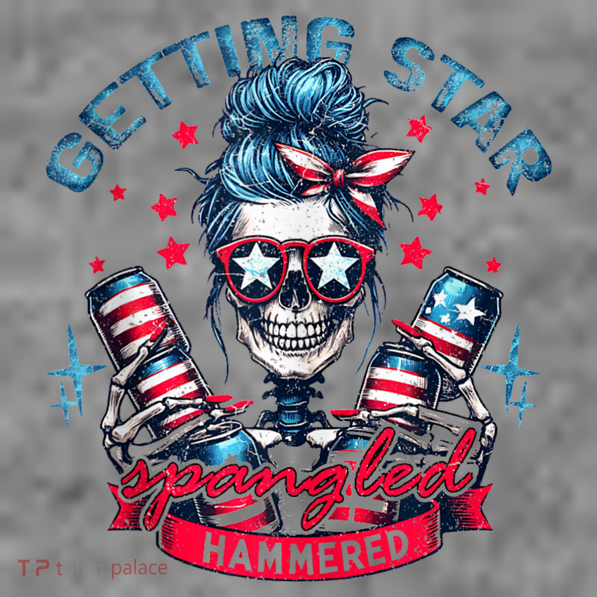 Getting Star Spangled Hammered Skeleton 4th Of July Toddler Hoodie