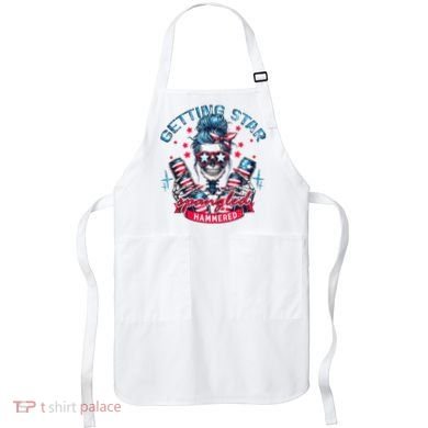 Getting Star Spangled Hammered Skeleton 4th Of July Apron