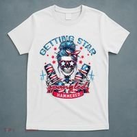 Getting Star Spangled Hammered Skeleton 4th Of July T-Shirt thumb 5