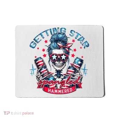 Getting Star Spangled Hammered Skeleton 4th Of July Mousepad