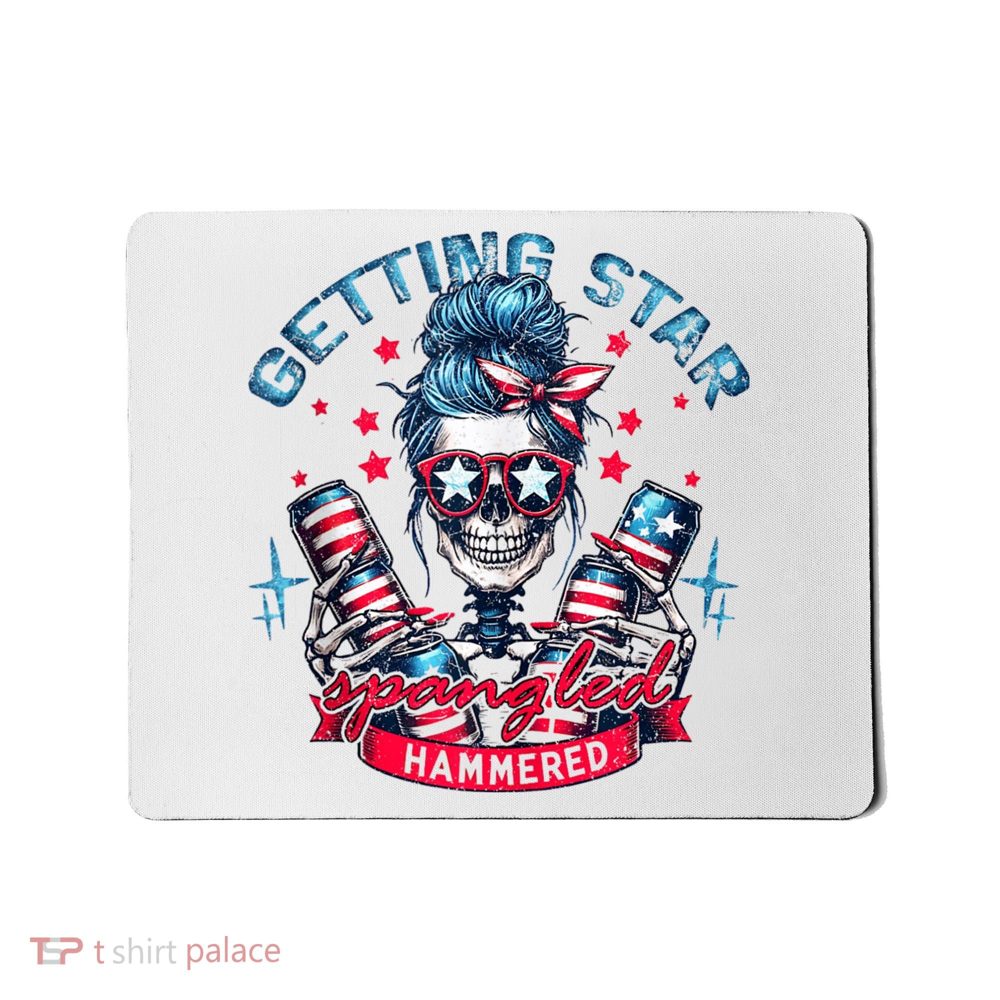 Getting Star Spangled Hammered Skeleton 4th Of July Mousepad