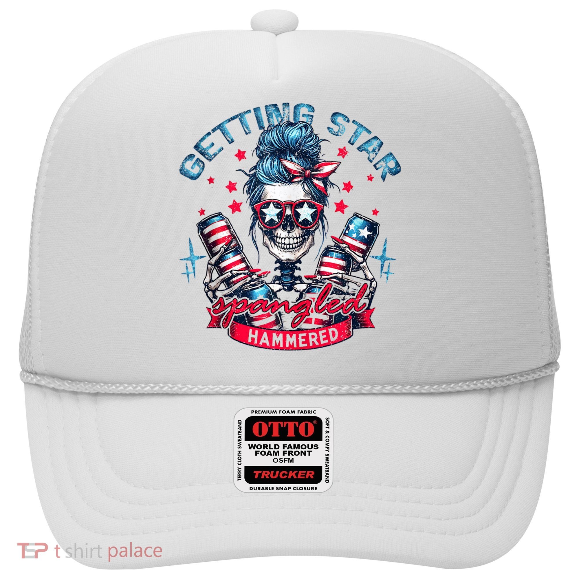 Getting Star Spangled Hammered Skeleton 4th Of July Hat
