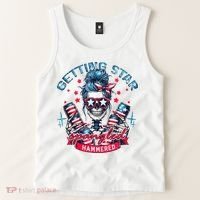 Getting Star Spangled Hammered Skeleton 4th Of July Tank Top thumb 2