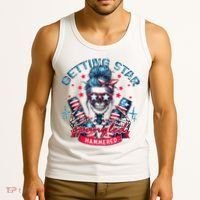 Getting Star Spangled Hammered Skeleton 4th Of July Tank Top thumb 3