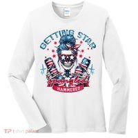 Getting Star Spangled Hammered Skeleton 4th Of July Women's Long Sleeve Shirt thumb 0