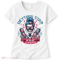 Getting Star Spangled Hammered Skeleton 4th Of July Women's T-Shirt thumb 0