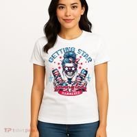 Getting Star Spangled Hammered Skeleton 4th Of July Women's T-Shirt thumb 4