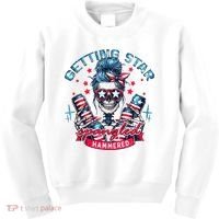Getting Star Spangled Hammered Skeleton 4th Of July Kids Sweatshirt thumb 0