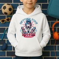 Getting Star Spangled Hammered Skeleton 4th Of July Kids Hoodie thumb 2