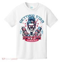 Getting Star Spangled Hammered Skeleton 4th Of July Kids T-Shirt thumb 0