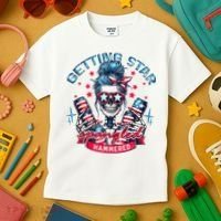 Getting Star Spangled Hammered Skeleton 4th Of July Kids T-Shirt thumb 3