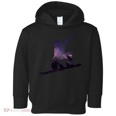Galaxy Space Ski Boarding Toddler Hoodie