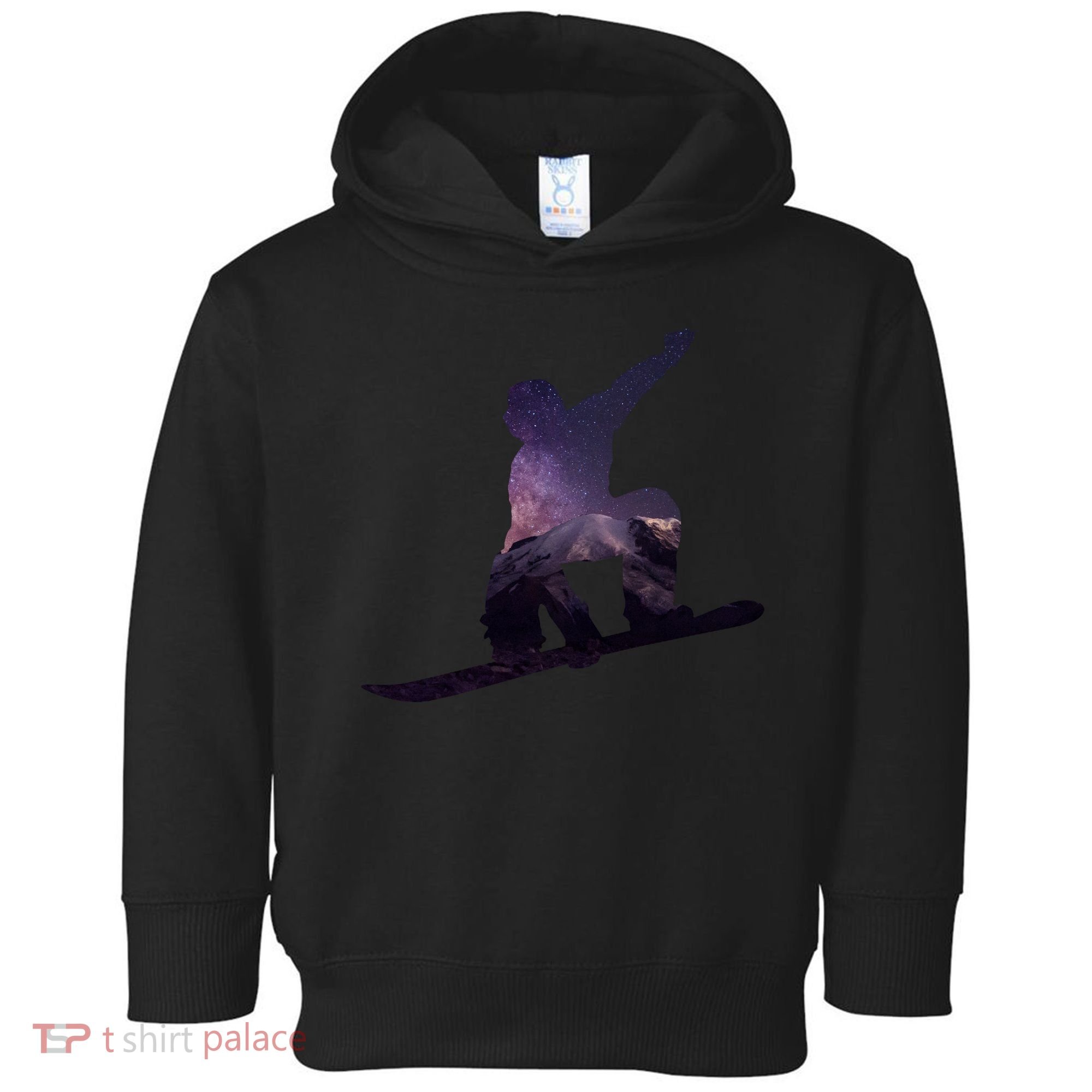 Galaxy Space Ski Boarding Toddler Hoodie