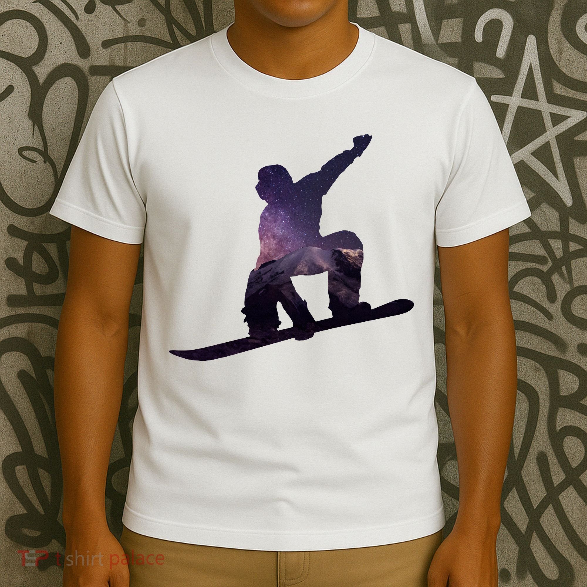 Galaxy Space Ski Boarding T-Shirt
