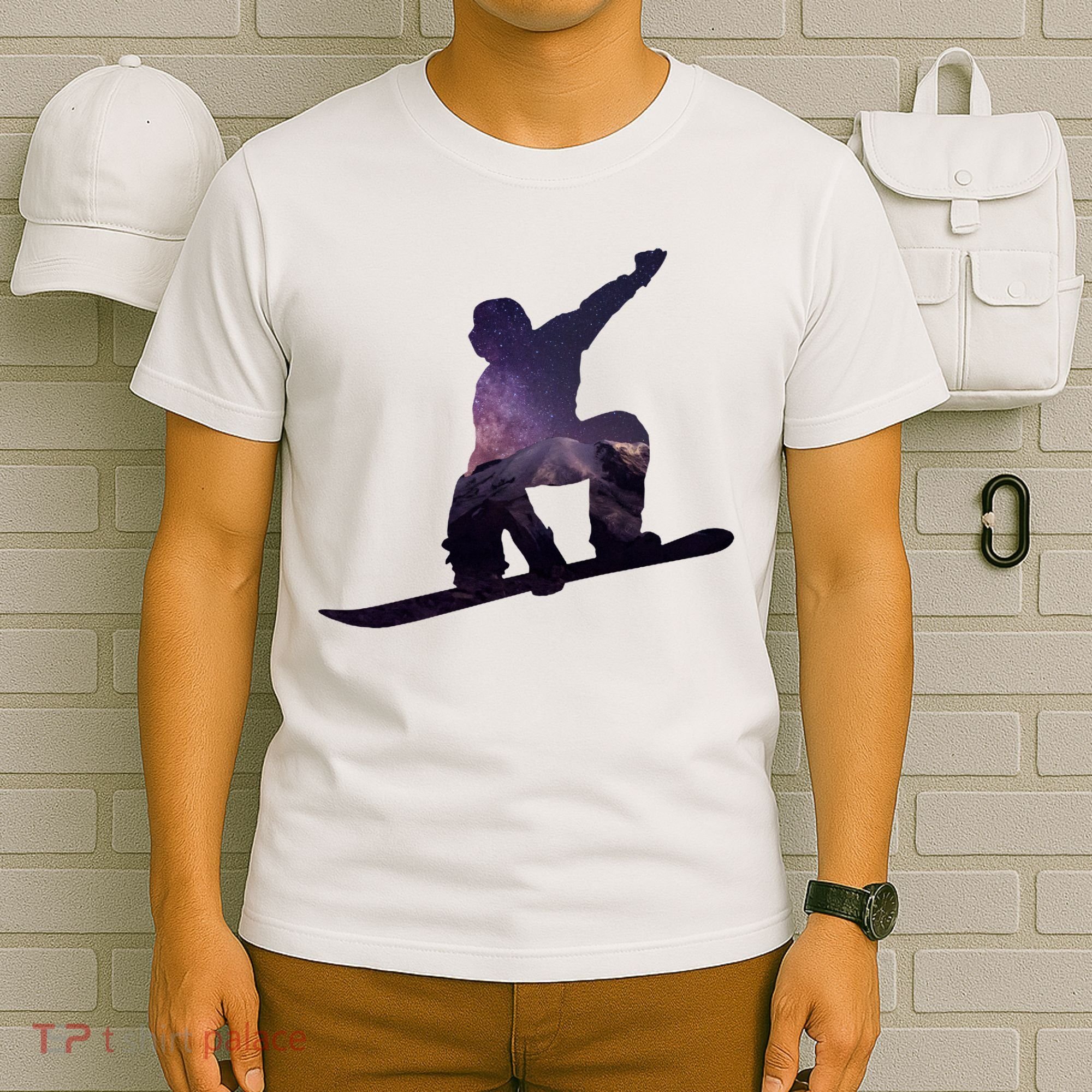 Galaxy Space Ski Boarding T-Shirt
