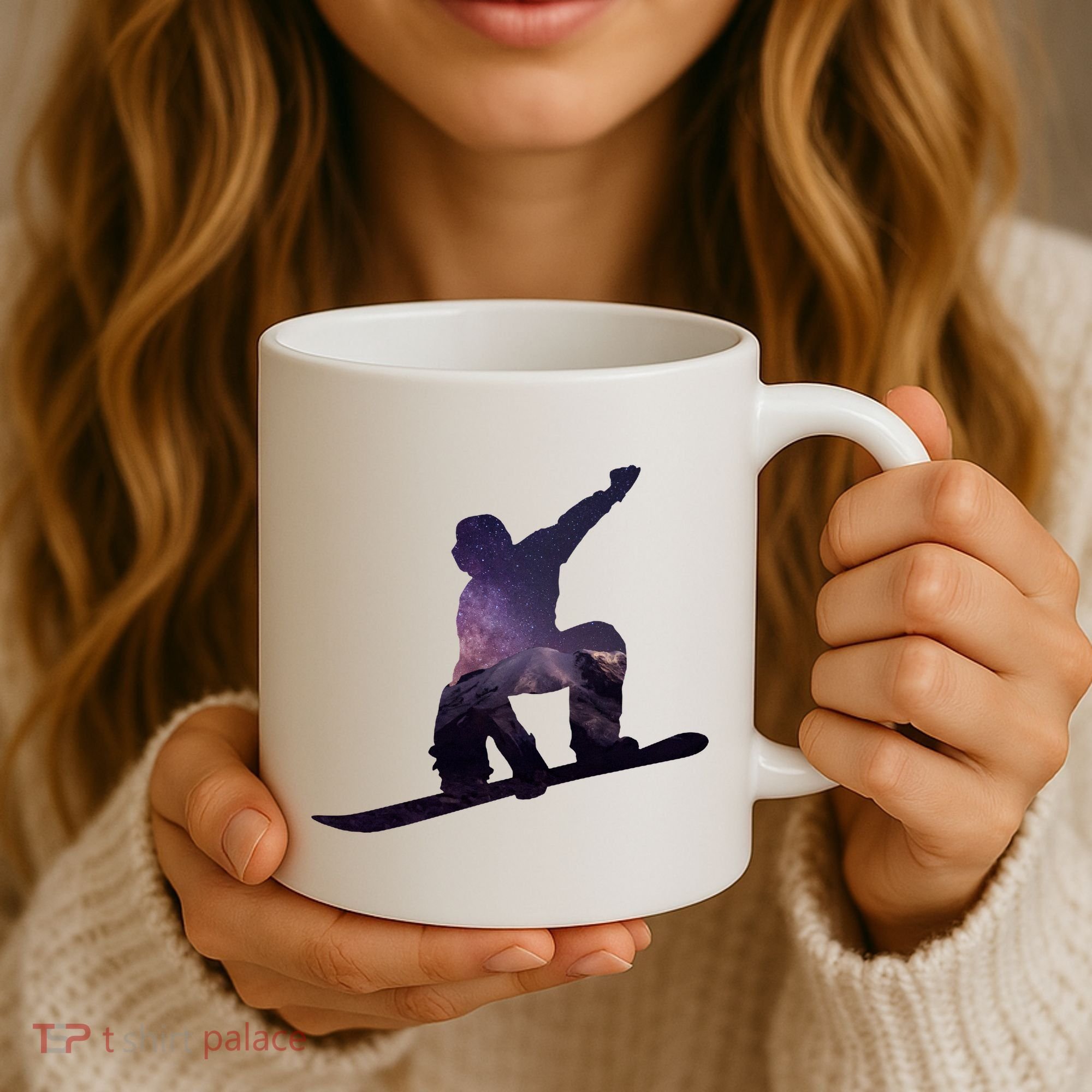 Galaxy Space Ski Boarding Coffee Mug