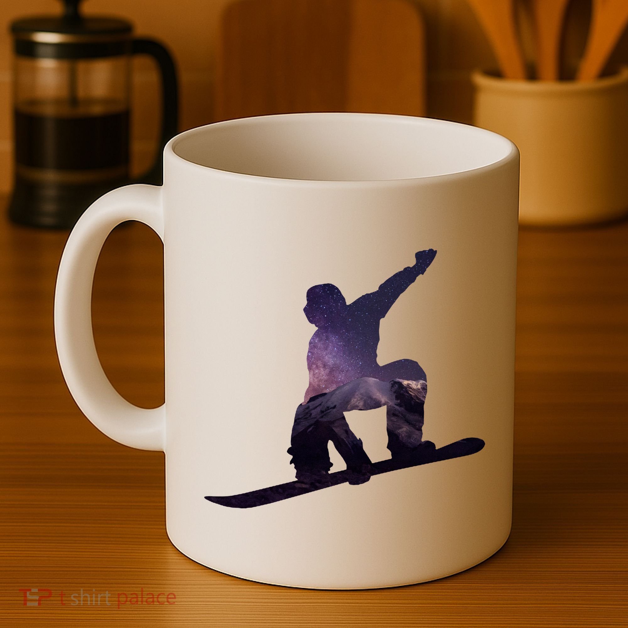 Galaxy Space Ski Boarding Coffee Mug
