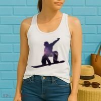 Galaxy Space Ski Boarding Women's Tank Top thumb 2
