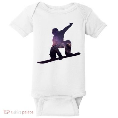 Galaxy Space Ski Boarding Baby Bodysuit