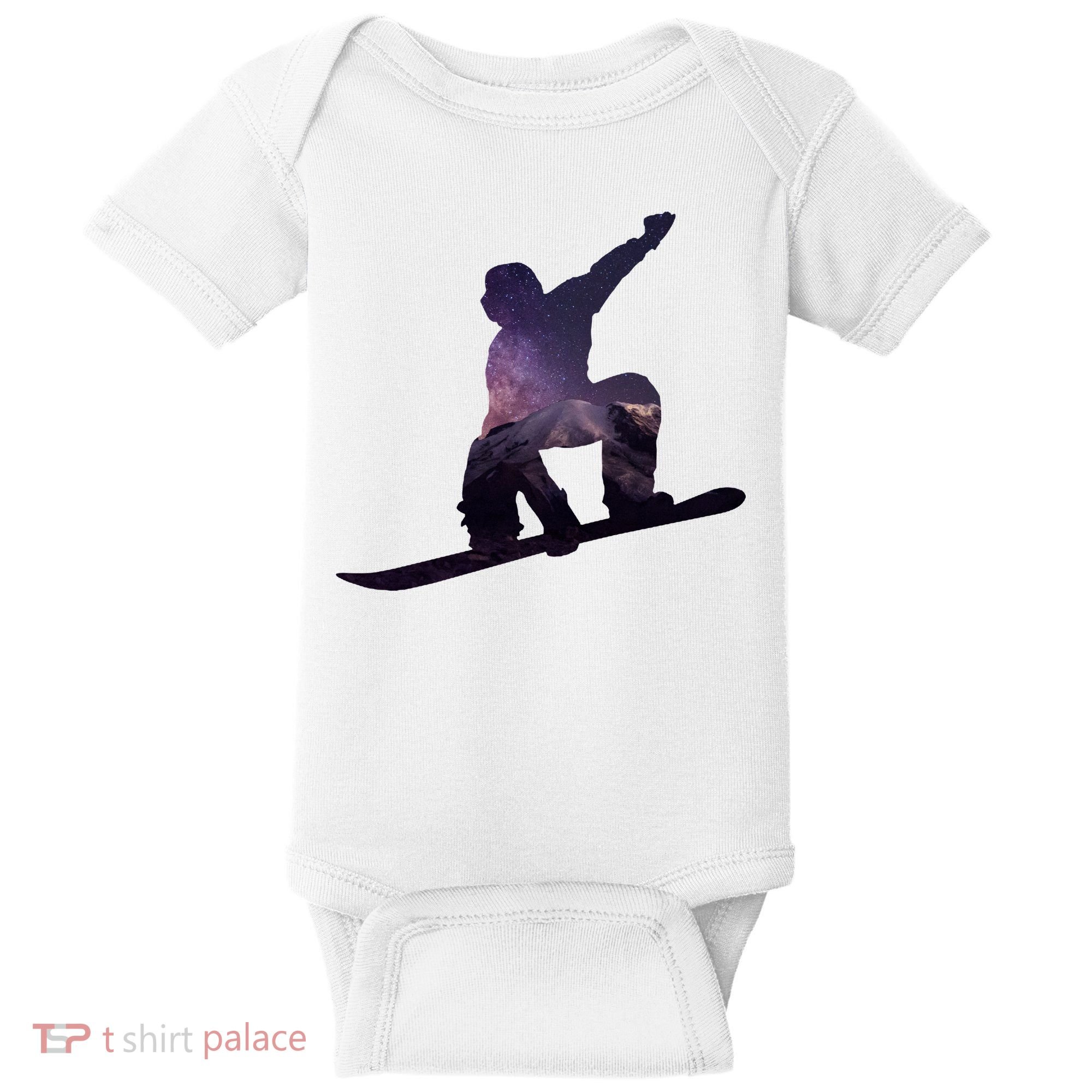 Galaxy Space Ski Boarding Baby Bodysuit
