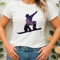 Galaxy Space Ski Boarding Women's T-Shirt thumb 2