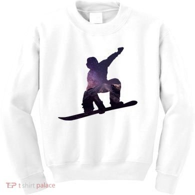 Galaxy Space Ski Boarding Kids Sweatshirt