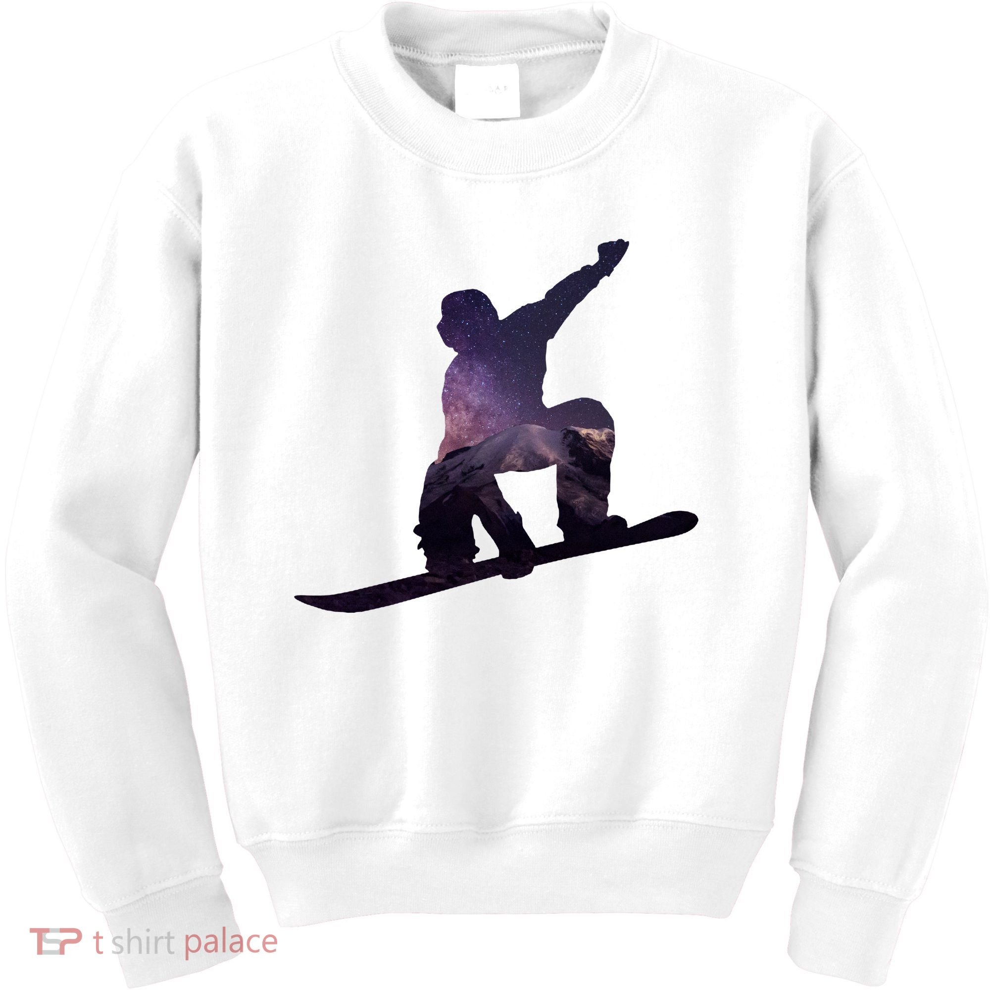 Galaxy Space Ski Boarding Kids Sweatshirt