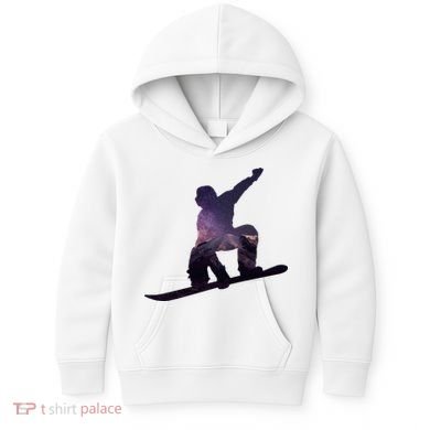Galaxy Space Ski Boarding Kids Hoodie